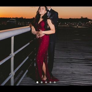 Designer Portia & Scarlett prom red dress PS6326